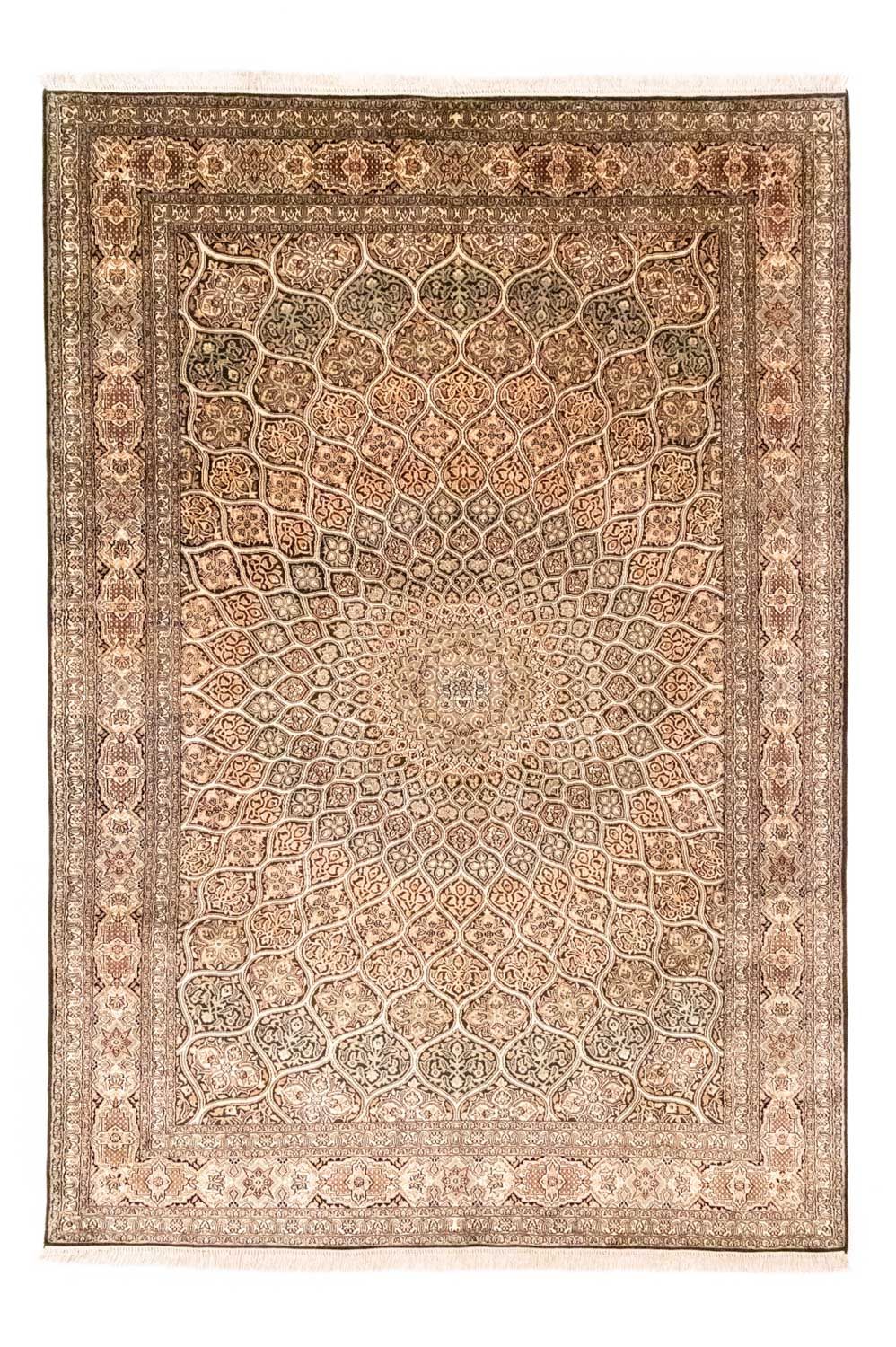 Zijden tapijt - Kashmir Silk - 280 x 185 cm - bruin