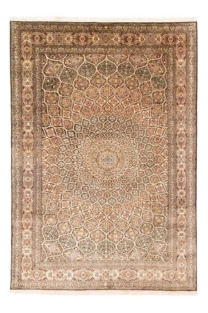 Zijden tapijt - Kashmir Silk - 280 x 185 cm - bruin