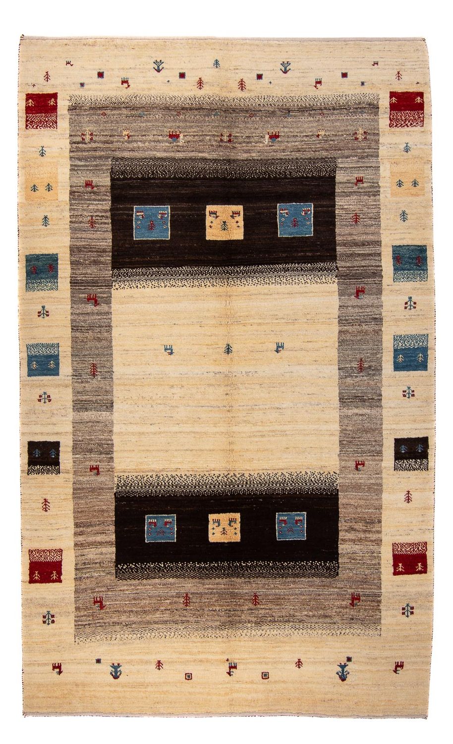 Gabbeh Tapijt - Loribaft Perzisch - 240 x 153 cm - beige