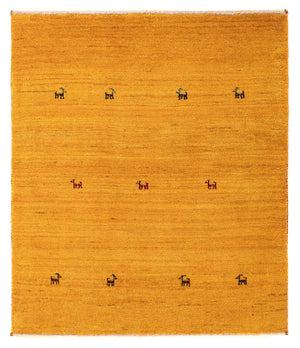 Gabbeh Tapijt - Loribaft Perzisch vierkant  - 103 x 85 cm - oranje