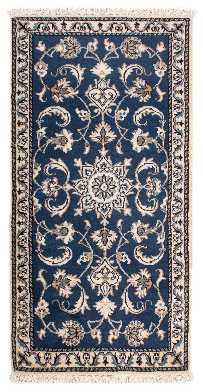 Perzisch tapijt - Nain - 139 x 68 cm - donkerblauw