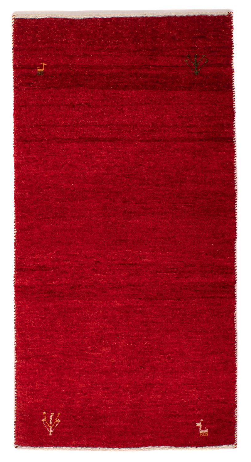 Gabbeh Tapijt - Loribaft Perzisch - 134 x 68 cm - donkerrood
