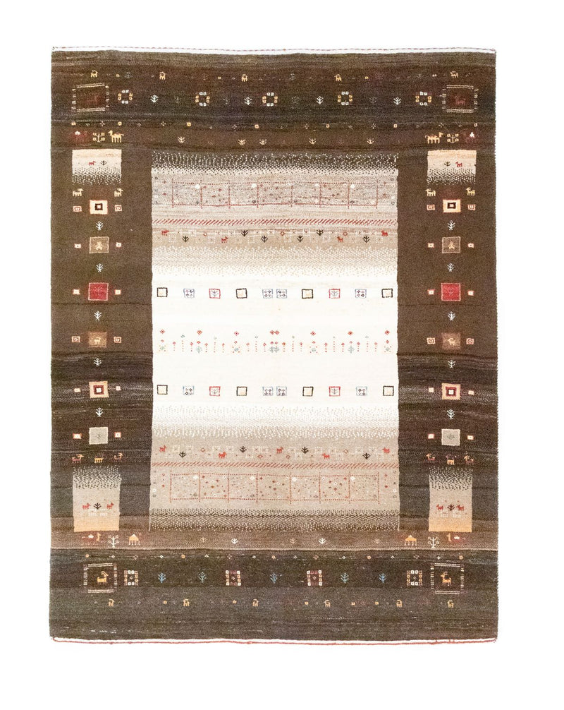 Gabbeh Tapijt - Loribaft Perzisch - 194 x 148 cm - bruin