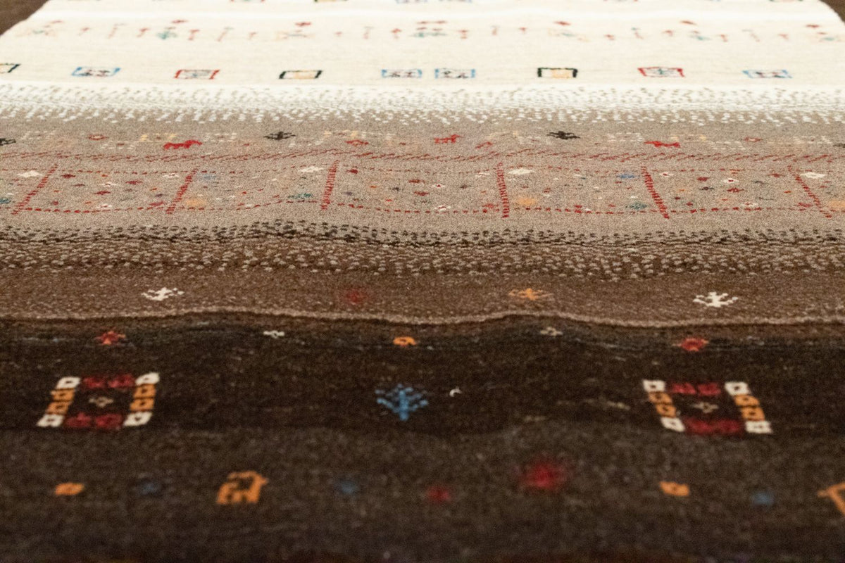 Gabbeh Tapijt - Loribaft Perzisch - 194 x 148 cm - bruin