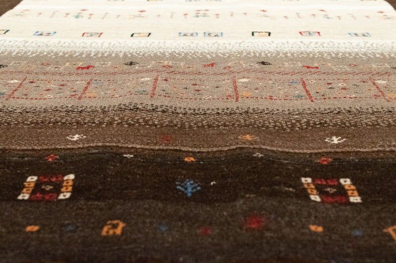 Gabbeh Tapijt - Loribaft Perzisch - 194 x 148 cm - bruin