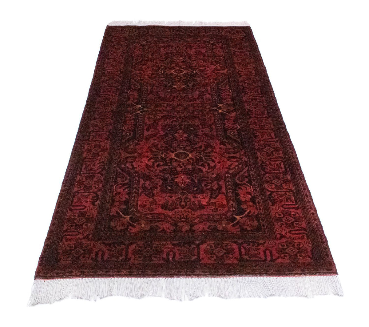 Loper Afghaans tapijt - Kunduz - 213 x 102 cm - rood