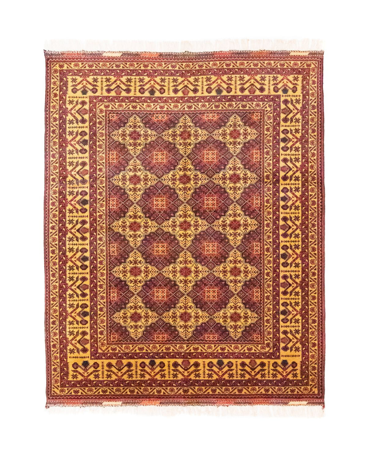 Afghaans tapijt - 190 x 152 cm - rood