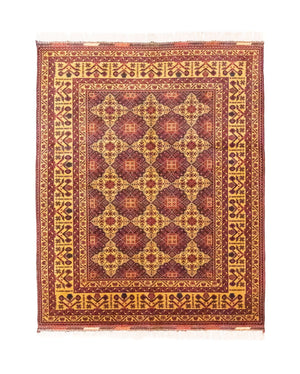 Afghaans tapijt - 190 x 152 cm - rood