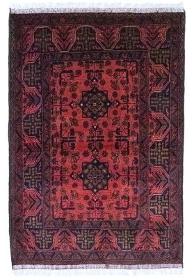 Afghaans tapijt - Kunduz - 149 x 103 cm - rood