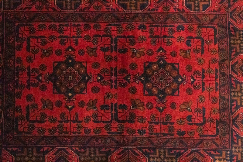 Afghaans tapijt - Kunduz - 149 x 103 cm - rood