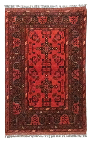 Afghaans tapijt - Kunduz - 150 x 100 cm - rood