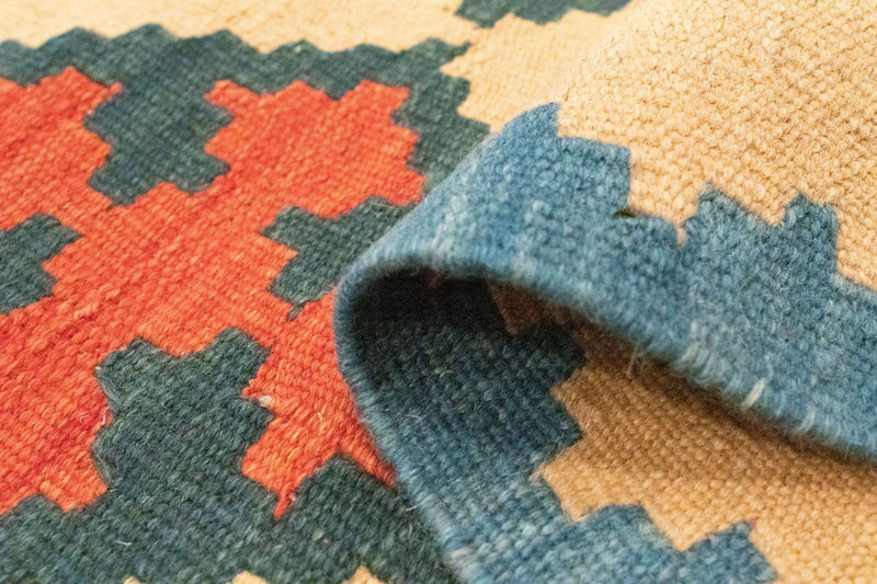 Loper Kelim tapijt - Oosters - 200 x 60 cm - beige