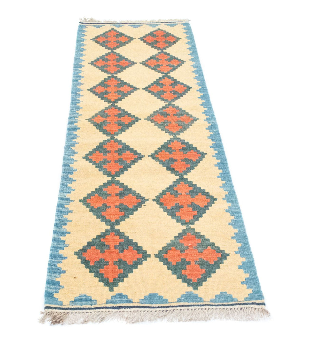 Loper Kelim tapijt - Oosters - 200 x 60 cm - beige