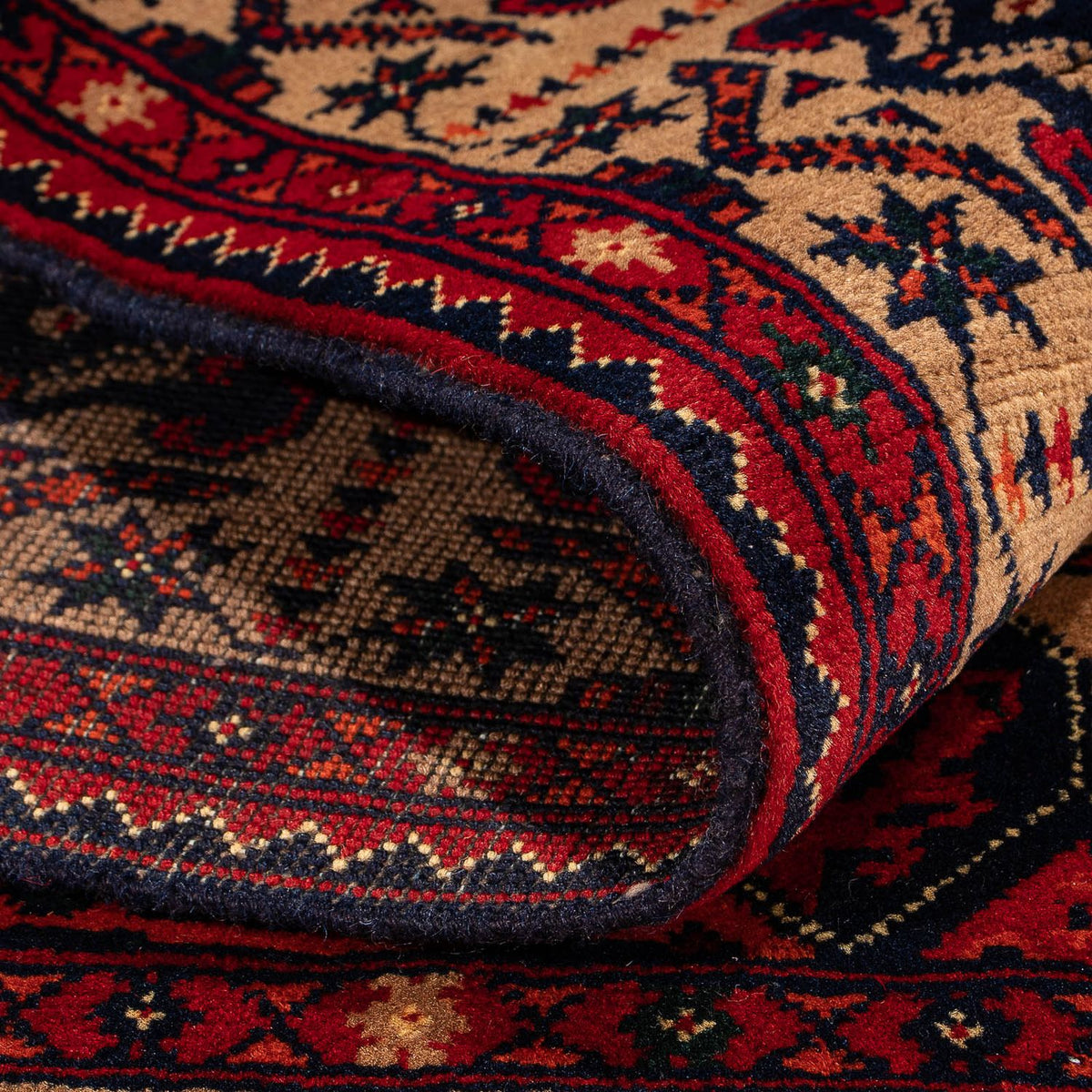 Afghaans tapijt - 144 x 98 cm - donkerrood