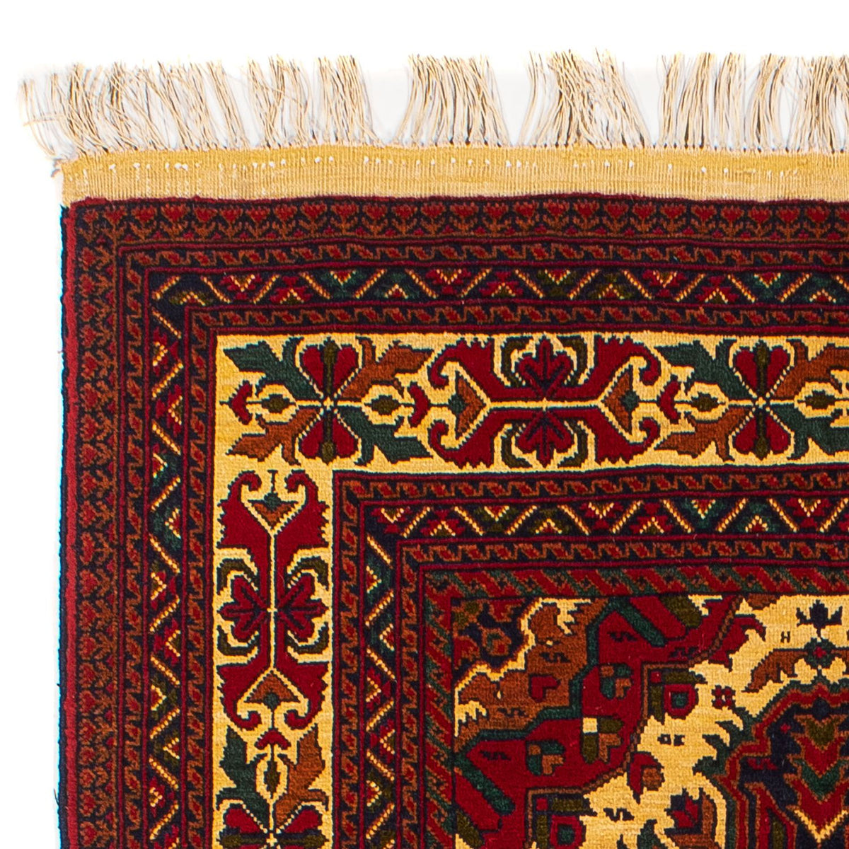 Afghaans tapijt - 145 x 93 cm - donkerrood