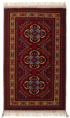 Afghaans tapijt - 145 x 93 cm - donkerrood