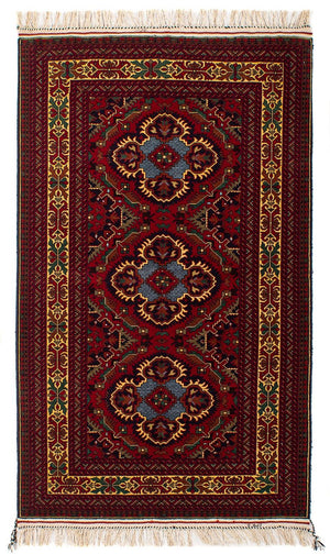 Afghaans tapijt - 145 x 93 cm - donkerrood