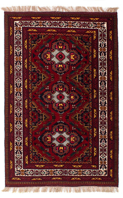Afghaans tapijt - 145 x 93 cm - donkerrood
