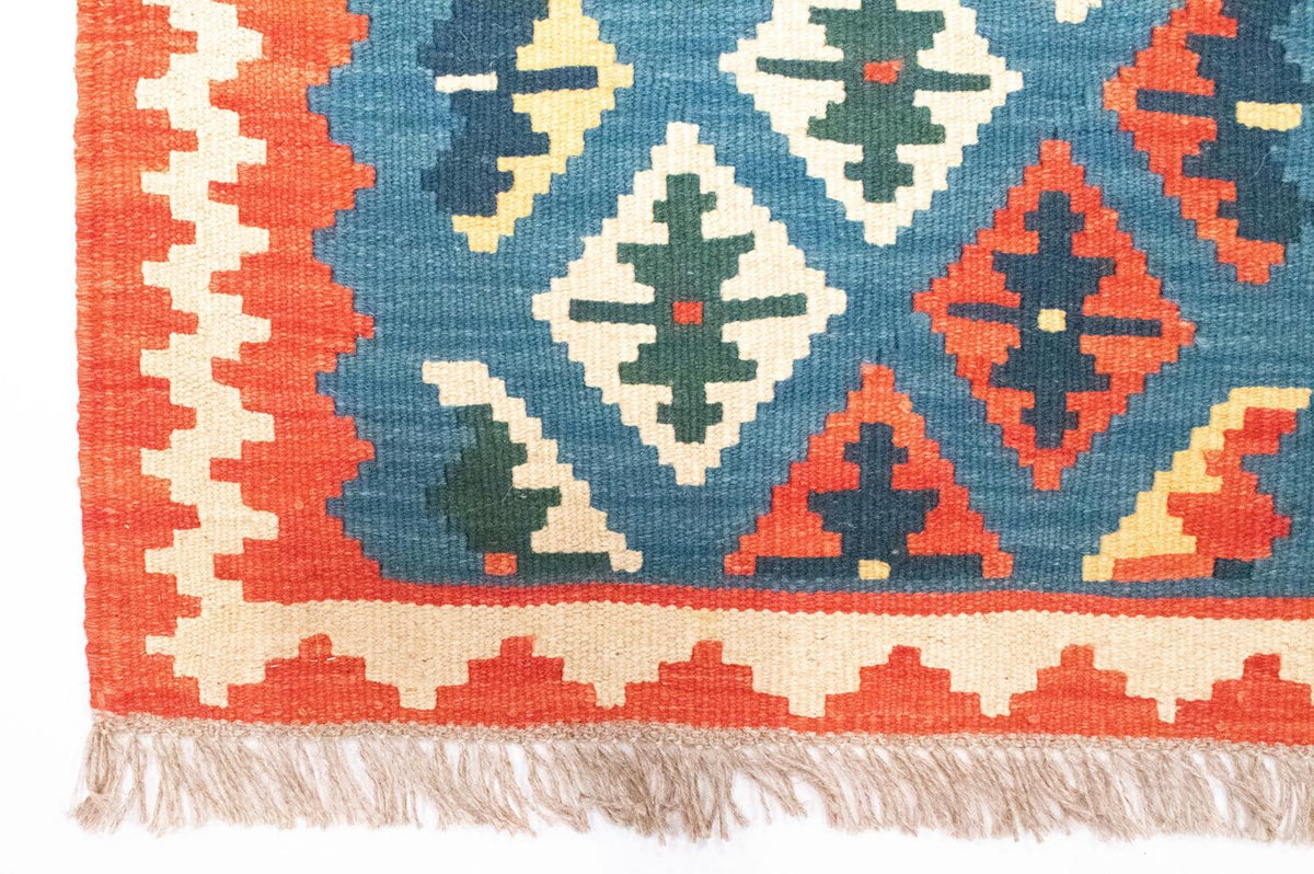 Loper Kelim tapijt - Oosters - 198 x 64 cm - blauw