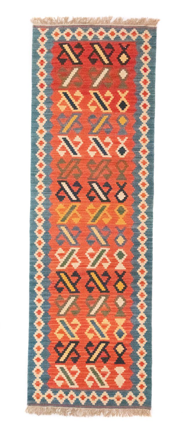 Loper Kelim tapijt - Oosters - 203 x 65 cm - oranje