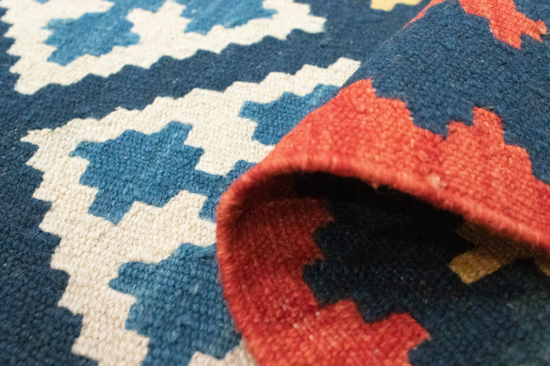 Loper Kelim tapijt - Oosters - 204 x 70 cm - blauw