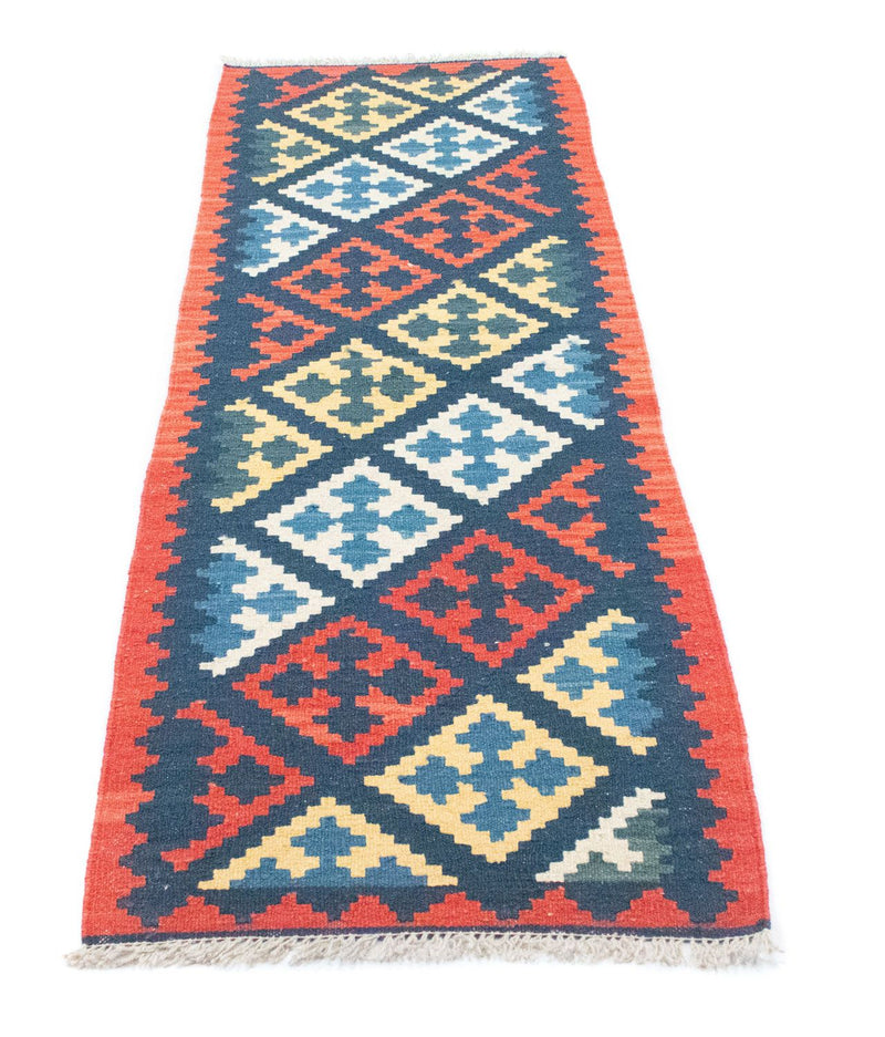 Loper Kelim tapijt - Oosters - 204 x 70 cm - blauw