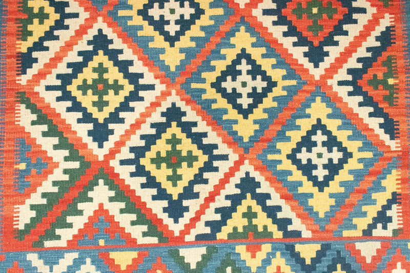 Kelim tapijt - Oosters - 196 x 150 cm - oranje
