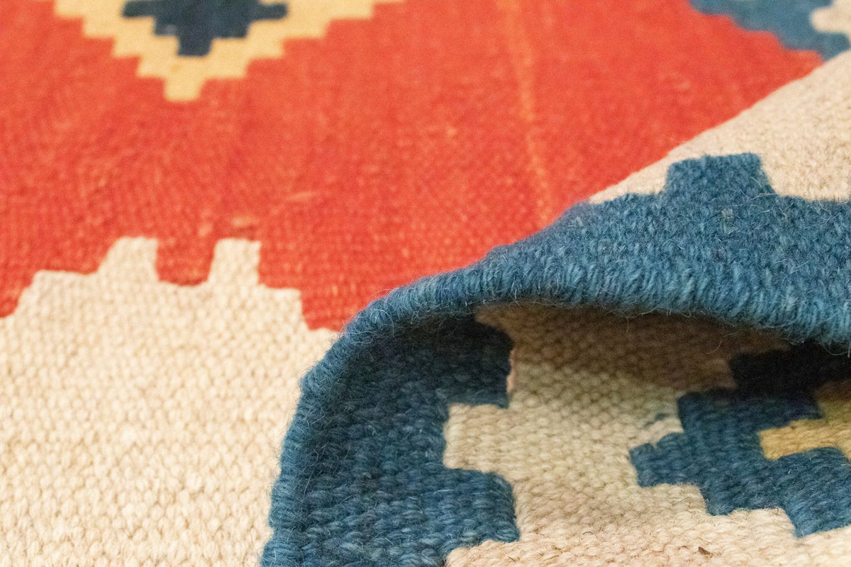 Kelim tapijt - Oosters - 196 x 150 cm - oranje