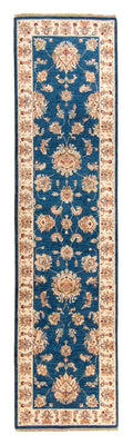Loper Ziegler tapijt - 302 x 82 cm - donkerblauw