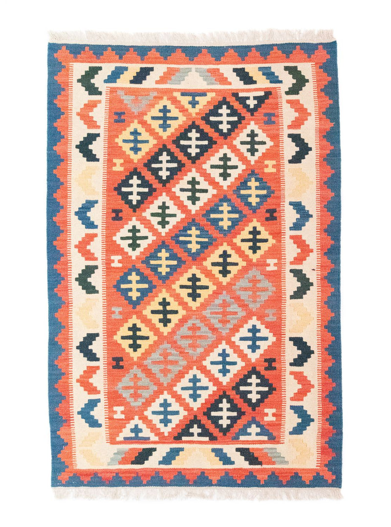 Kelim tapijt - Oosters - 152 x 99 cm - oranje