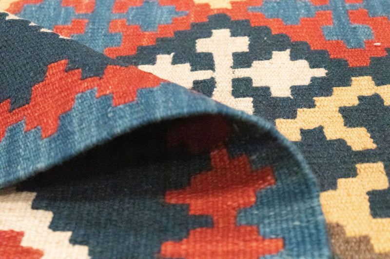 Kelim tapijt - Oosters - 144 x 110 cm - blauw