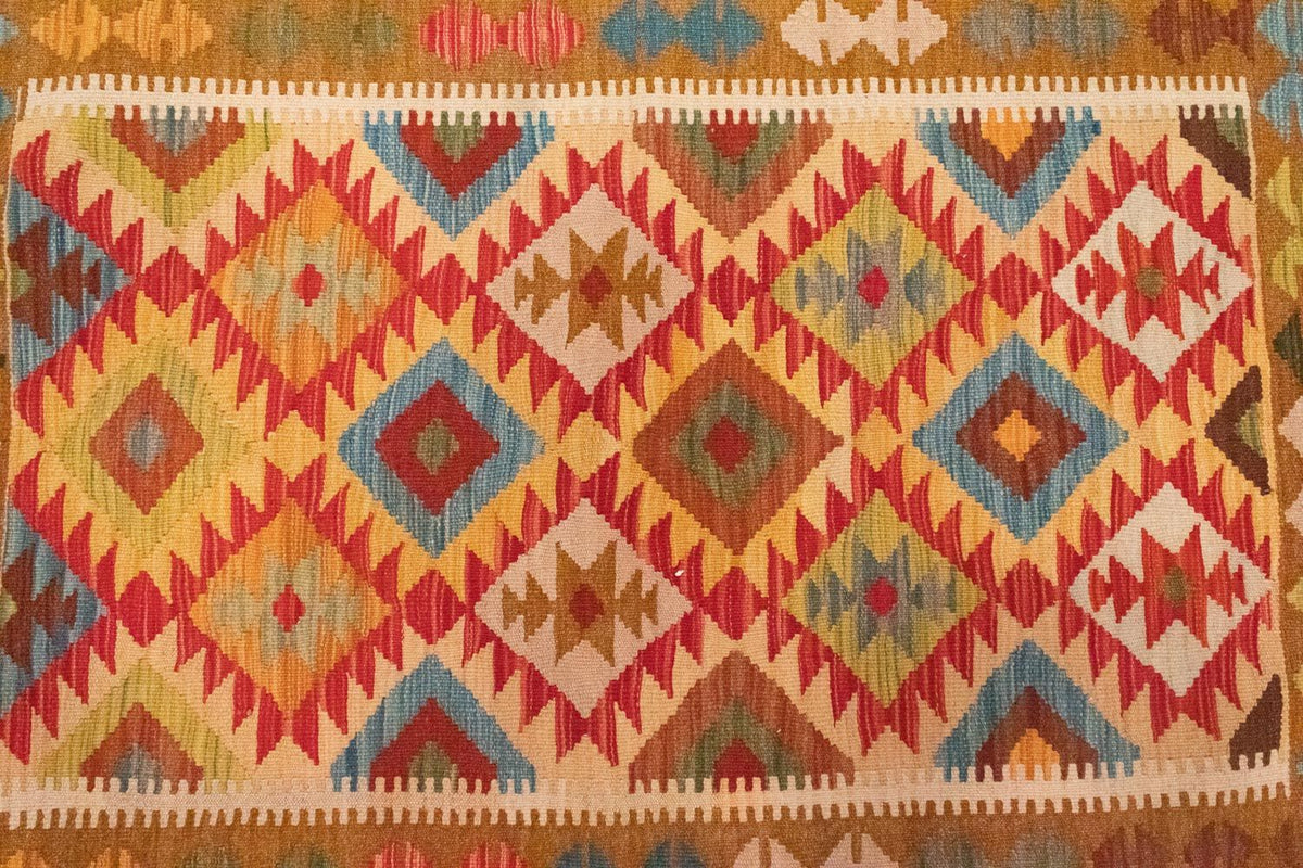 Kelim tapijt - Oosters - 147 x 105 cm - oranje