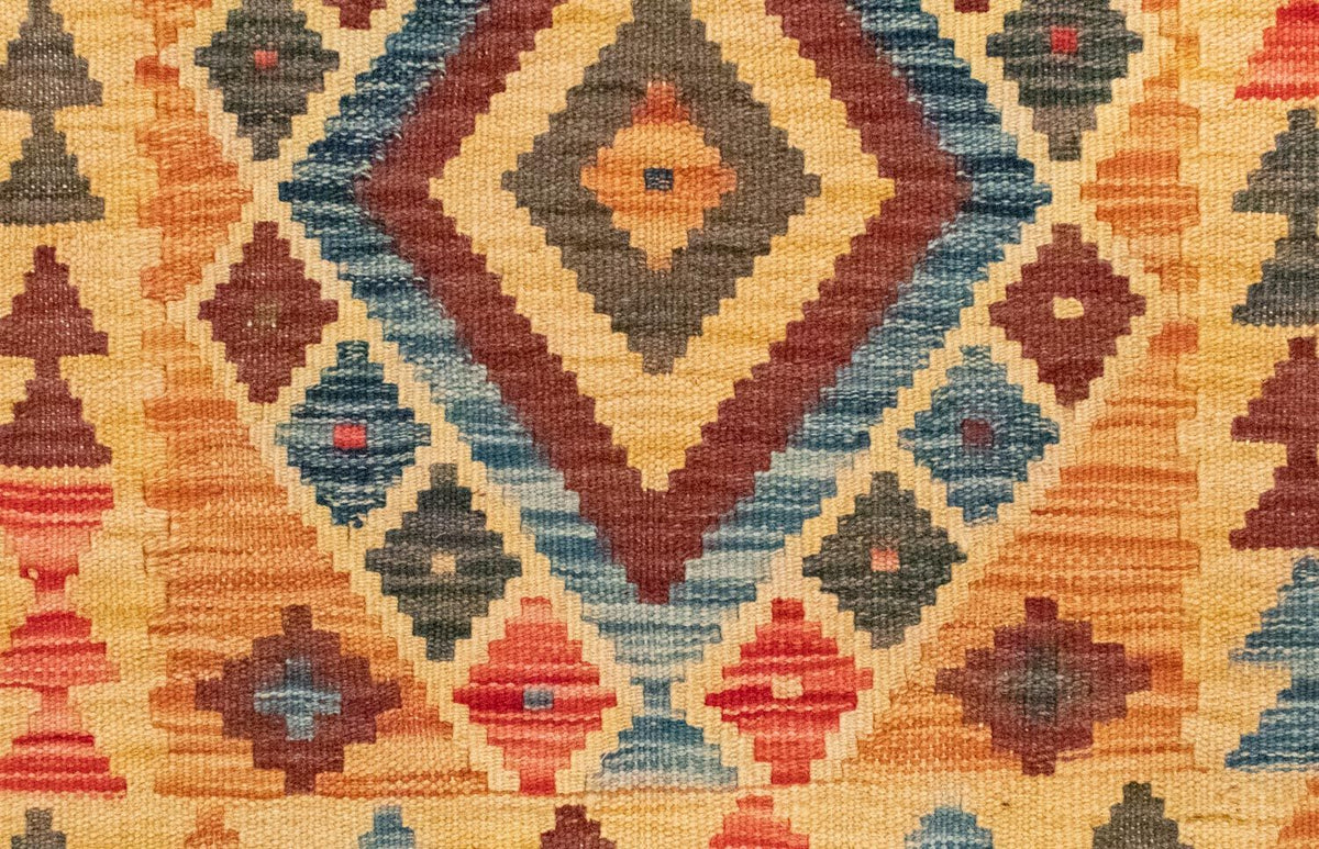 Kelim tapijt - Oosters - 127 x 86 cm - geel