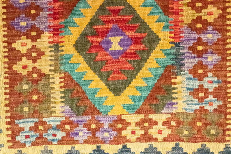 Kelim tapijt - Oosters - 123 x 80 cm - bruin