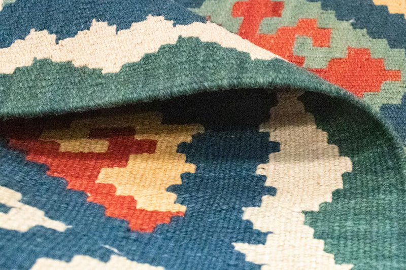 Kelim tapijt - Oosters - 123 x 84 cm - blauw