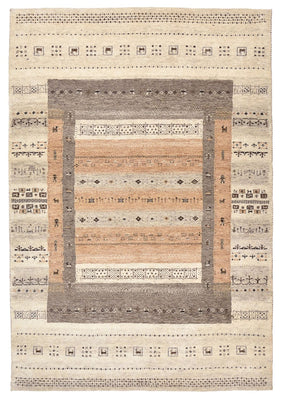 Gabbeh Tapijt - Loribaft Indus - 201 x 140 cm - donker beige