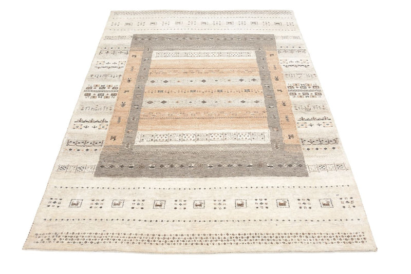 Gabbeh Tapijt - Loribaft Indus - 201 x 140 cm - donker beige