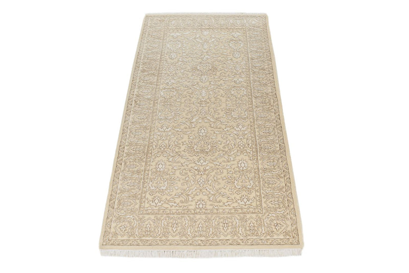 Oosters Tapijt - 144 x 73 cm - licht beige