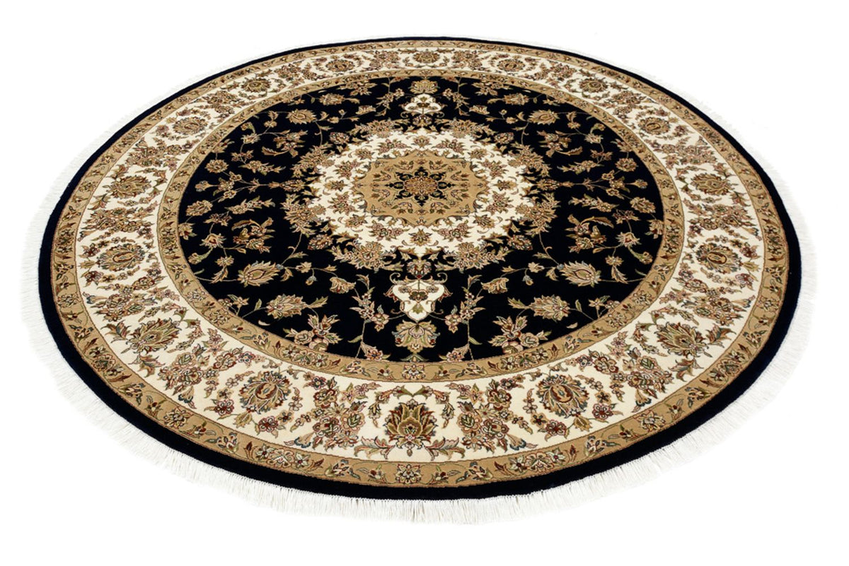 Oosters tapijt - Tabriz rond  - 218 x 216 cm - donkerblauw