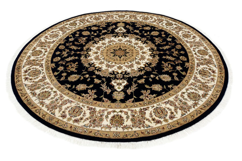 Oosters tapijt - Tabriz rond  - 218 x 216 cm - donkerblauw