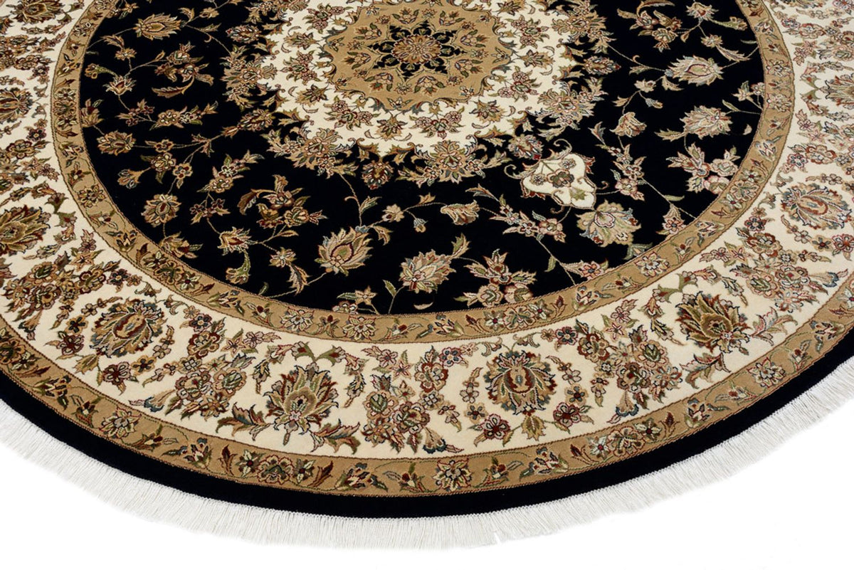 Oosters tapijt - Tabriz rond  - 218 x 216 cm - donkerblauw