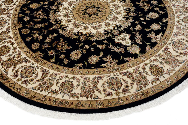 Oosters tapijt - Tabriz rond  - 218 x 216 cm - donkerblauw