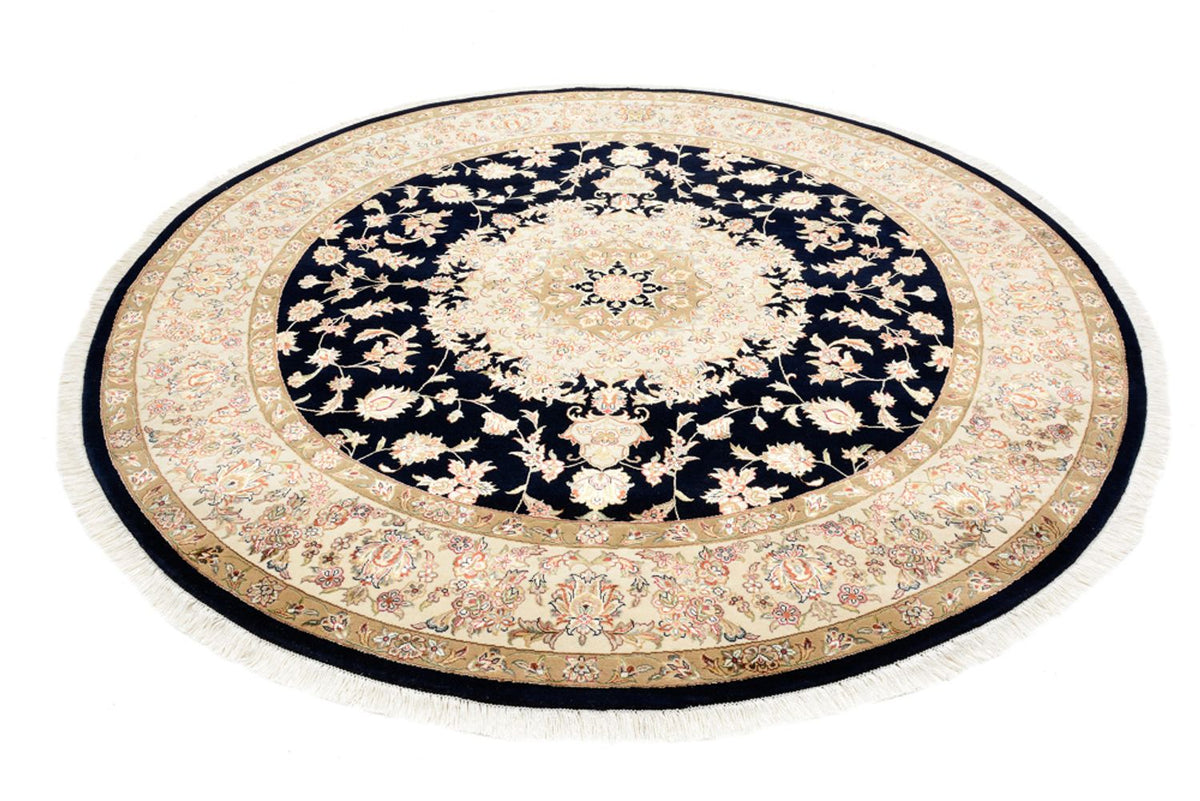 Oosters tapijt - Tabriz rond  - 218 x 216 cm - donkerblauw
