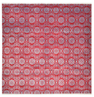Designer tapijt vierkant  - 321 x 319 cm - licht rood