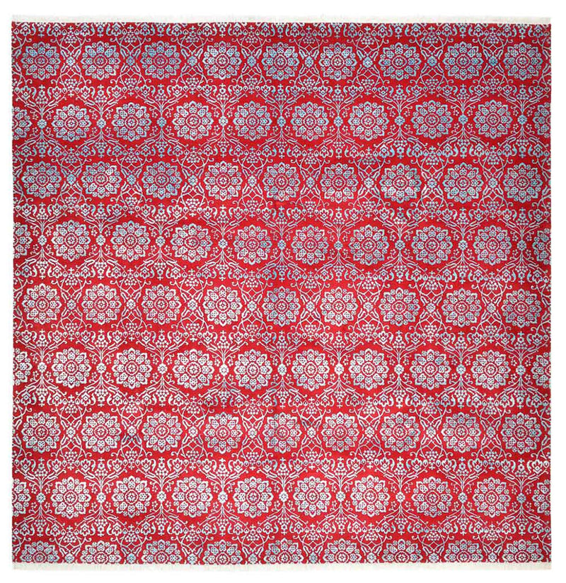 Designer tapijt vierkant  - 321 x 319 cm - licht rood