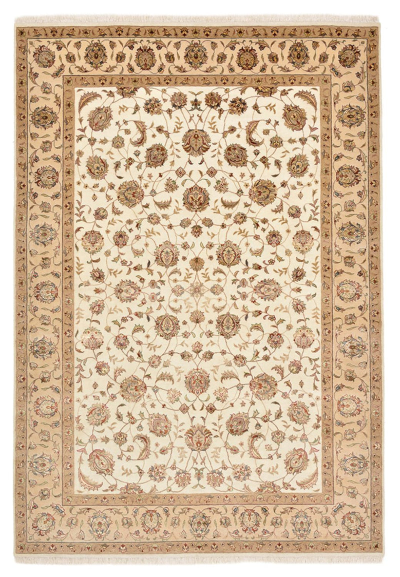 Oosters tapijt - Tabriz - 241 x 167 cm - licht beige