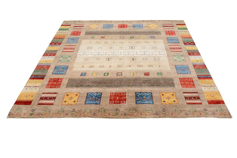 Gabbeh Tapijt - Loribaft Indus vierkant  - 203 x 201 cm - veelkleurig