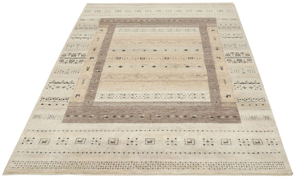 Gabbeh Tapijt - Loribaft Indus - 203 x 146 cm - donker beige