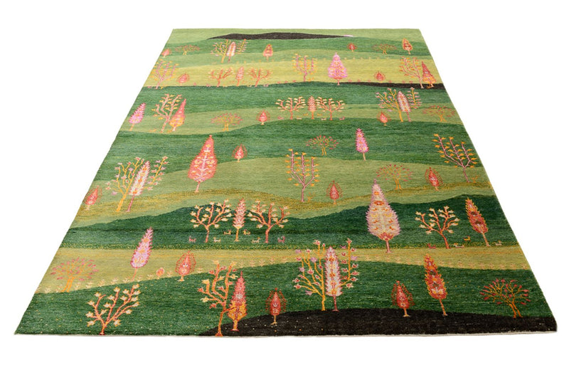 Gabbeh Tapijt - Loribaft Indus - 247 x 172 cm - groen