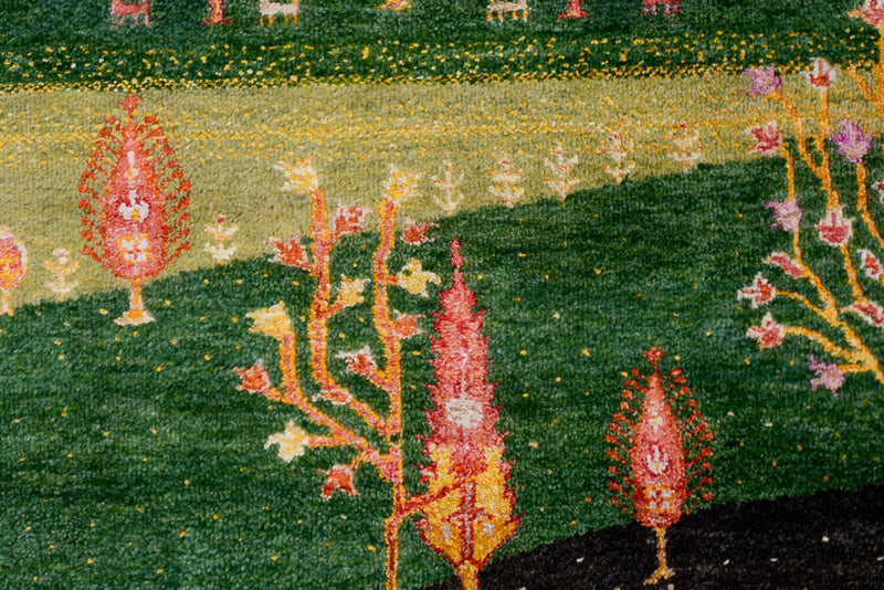 Gabbeh Tapijt - Loribaft Indus - 247 x 172 cm - groen